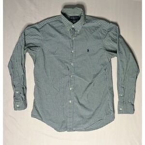 Polo Ralph Lauren Oxford Dress Shirt Men's SZ Large Checks Long Sleeve Button Up